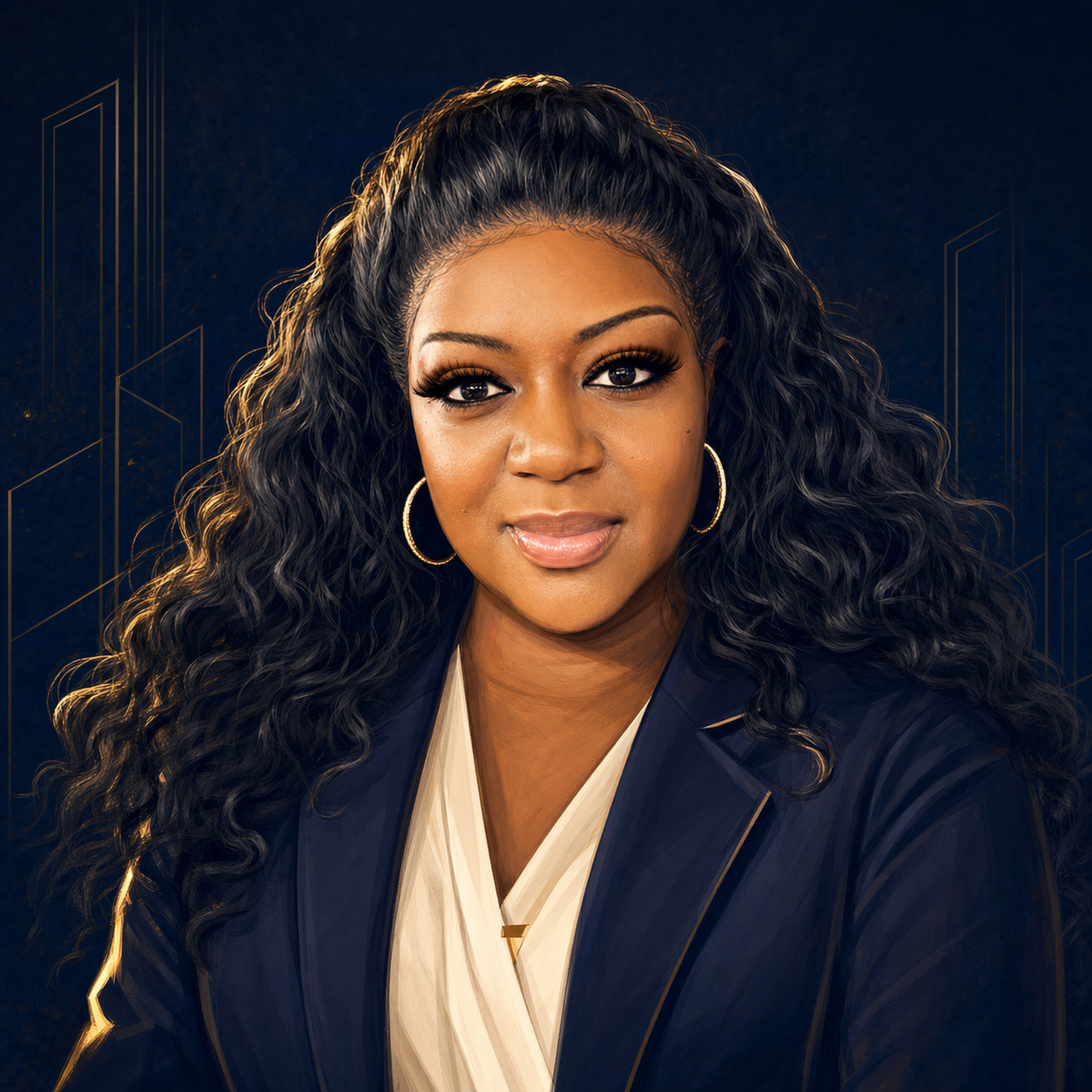 Stylized portrait of Supreina Mason